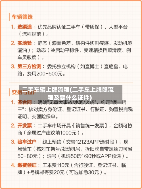 二手车辆上牌流程(二手车上牌照流程及要什么证件)