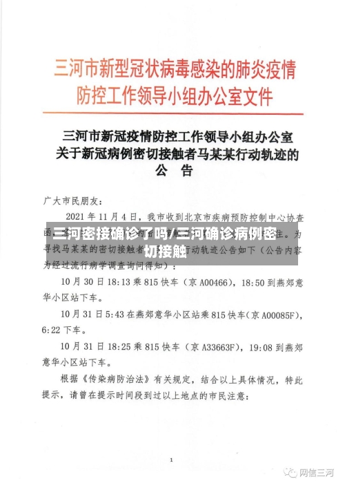 三河密接确诊了吗/三河确诊病例密切接触-第3张图片